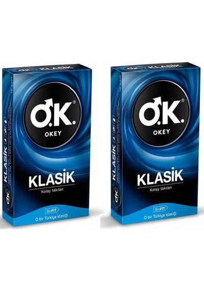 Okey Klasik Prezervatif 2 x 10'lu