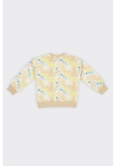 Kız Çocuk Batik Baskılı Bej Sweatshirt 7755782