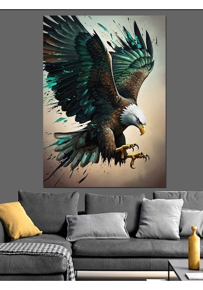 Ahşap Tablo Uçan Kartal Yağlı Boya