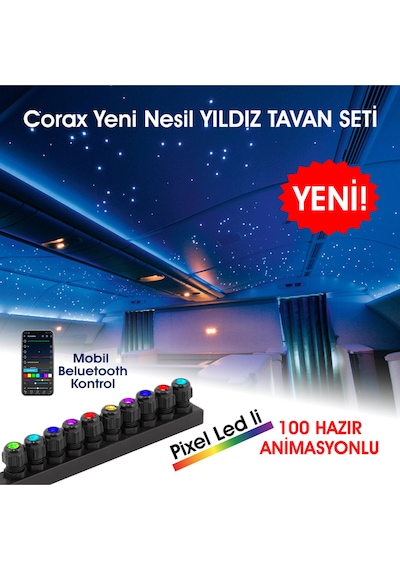 Star Light - Rolls Royce - Fiber Optik Yıldız Tavan Işık Kaynağı - 10 Çıkışlı Modül Çok Renkli