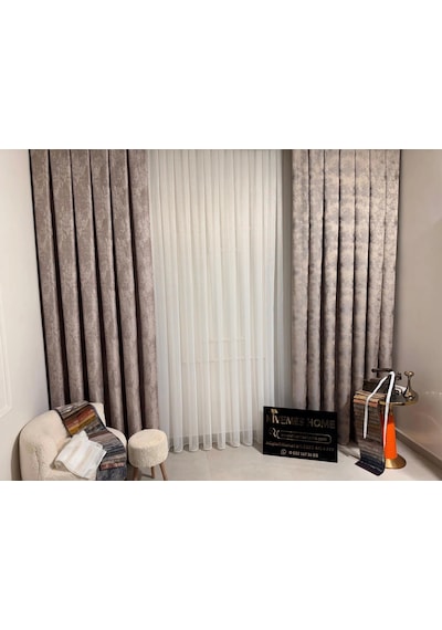 Nivemeshome İstanbul V-5304 1/3 Sık Pileli Fon Perde Apm Vizon