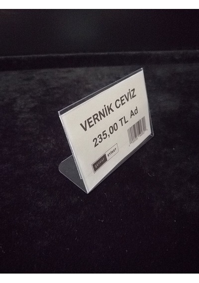 10 Adet Pvc Şeffaf Etiketlik 6x9 Cm Ayaklı Açılı Pvc Etiketlik, E
