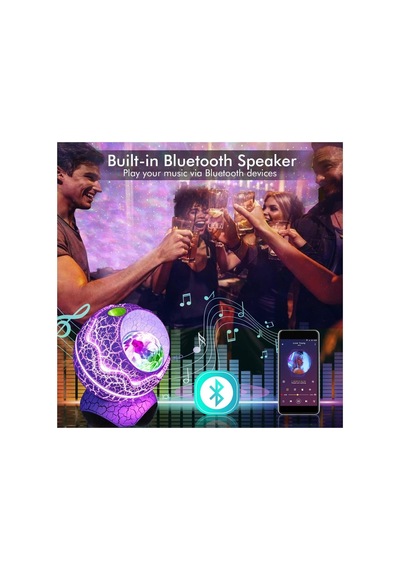 Gökyüzü Projeksiyon Gece Lambası, 14 Farklı Işık Yansıtma, Bluetooth Hoparlörlü, Zamanlayıcılı Otomatik Kap