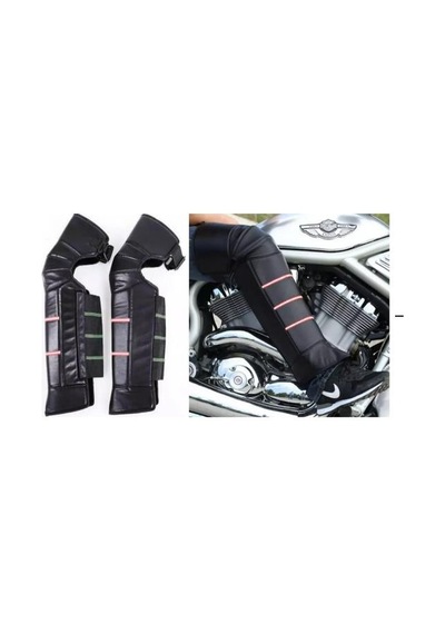 Bike Sky Diz & Bacak Koruma Deri Reflektörlü Yağmur & Rüzgar & Soğuğa Karşı Yüksek Seviye Korumalı Siyah