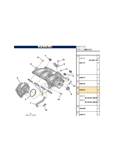 Emme Manifold Contası 207 208 308 Partner Tepee Rcz C3 C4 C5 0348s9