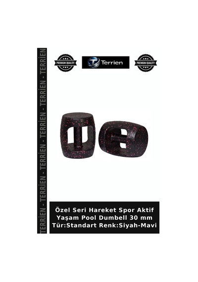 Özel Seri Hareket Spor Aktif Yaşam Pool Dumbell 30 Mm Tür:standart Renk:siyah-mavi Siyah - Mavi