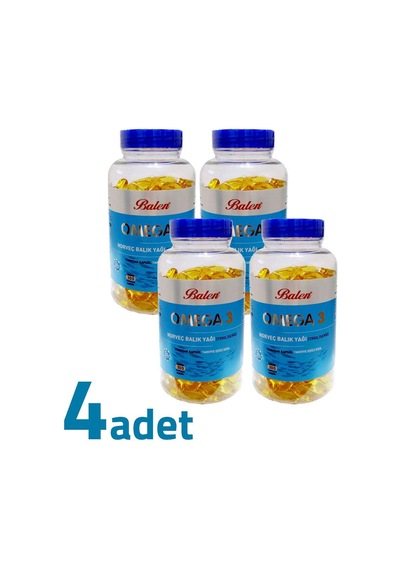 Balen Omega 3 Norveç Balık Yağı Trglsrd 1380mg X 100 Yumuşak Kapsül X 4 Kutu