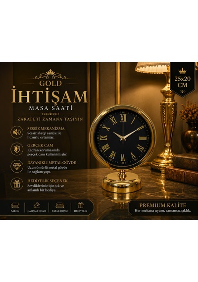 Prestige Gold Roma 25 X 20 Cm Metal Masa Saati