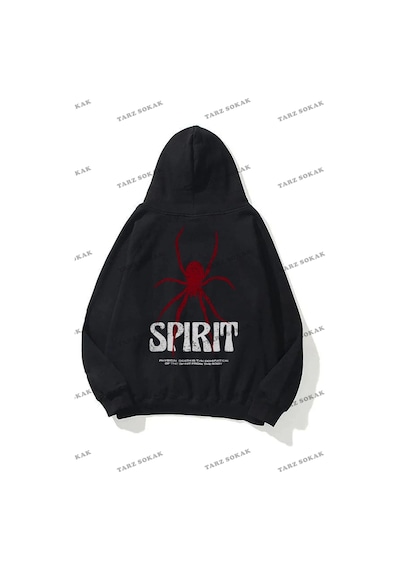 Tarzsokak Y2k Unisex Spirit Sweatshirt Hoodie Kod 1917 Siyah