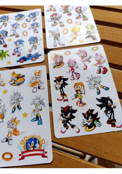 Kirpi Sonic Sticker Etiket Seti 4 Sayfa A6 Boy