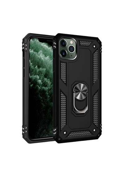 Apple iPhone Uyumlu 11 Pro Max Kılıf Sofya Yüzüklü Silikon Kapak - Siyah Bz8683140027551