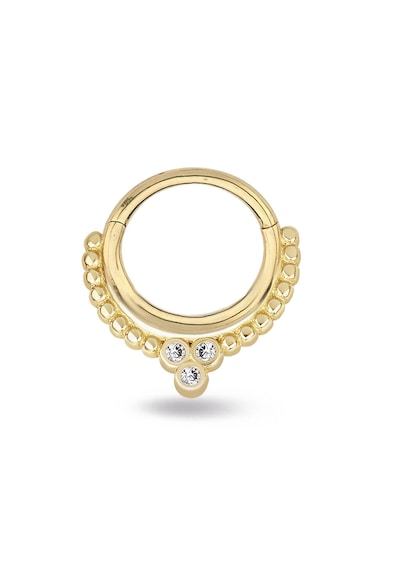 Üç Taşlı Top Toplu Altın Helix Piercing