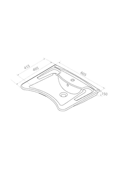 Turkuaz Seramik Bedensel Engelli / Medikal Lavabo 60CM Hariç-Standart