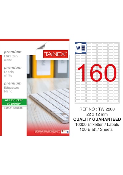 Tanex Tw-2280 Etiket 22 x 12Mm
