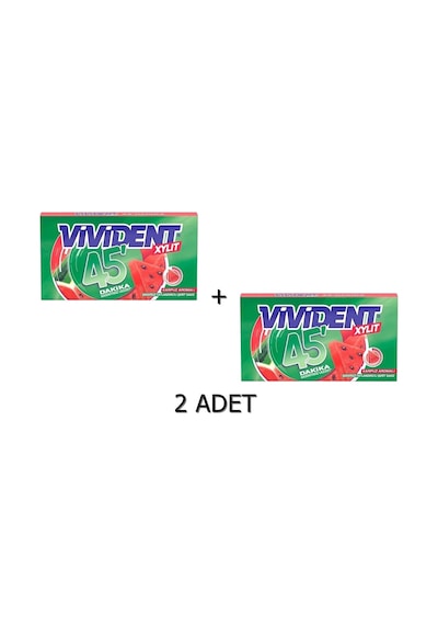 Vivident 45 Dakika Karpuz Aromalı Şekersiz Tatlandırıcılı Şerit Sakız 2 x 26 G