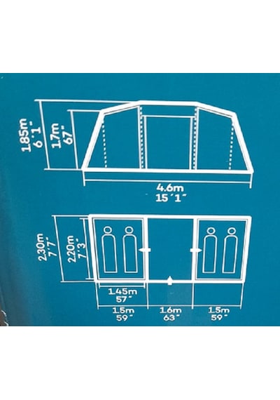 Altınkaya Ticaret Kamp Çadırı 4 Kişilik Aile Çadırı Bestway 460x230x185 Cm Mavi