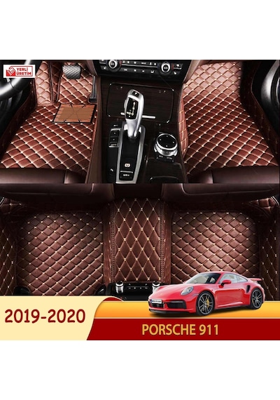 Porsche 911 2019-2020 5D Havuzlu Suni Deri Oto Paspas 539860806