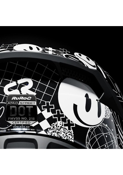 Ruroc At4.0 Street Rush Kapalı Kask Siyah - Beyaz