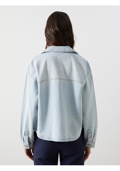 Lcw Vision İndigo Oversize Kadın Jean Gömlek Ceket