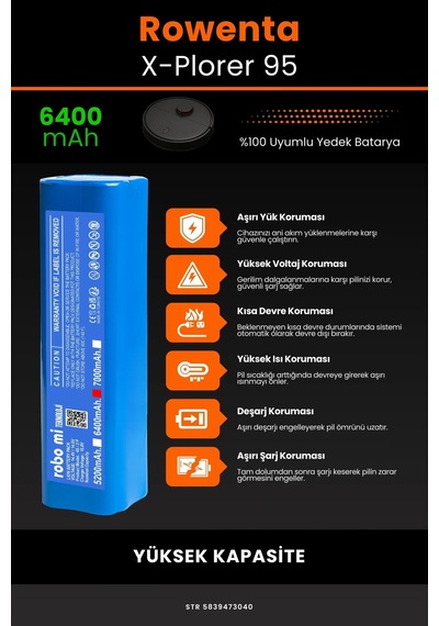 Rowenta X-plorer 95 6400mah Robot Süpürge Bataryası