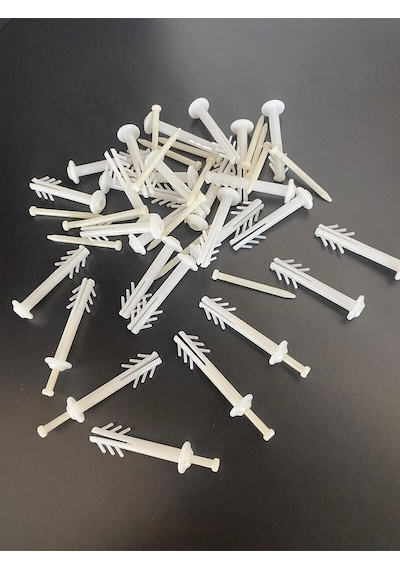 Korniş Dübeli Delçak 8 Mm 50 Li Çivili Plastik Perde Rayı Dübeli Çoklu Renk