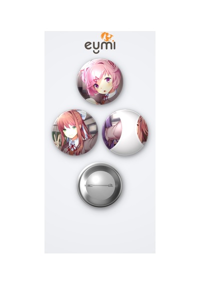 Ddlc Doki Doki Literature Club Oyunu Oyun 3'lü Metal Rozet Seti 58mm İğneli Buton Çanta Yaka Rozeti Çok Renkli