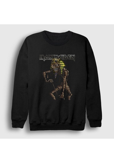 Presmono Unisex Mummy Iron Maiden Sweatshirt Siyah