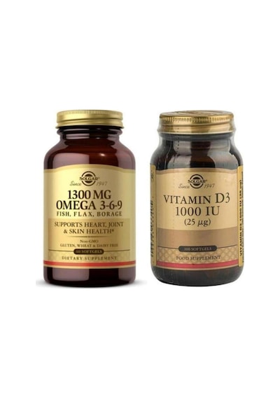 Solgar Efa 1300 Mg Omega 3-6-9 60 Softgel+ Vitamin D3 1000ıu 100 Kapsül