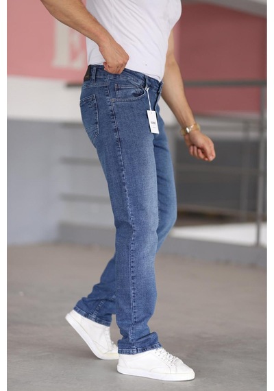 Bürke Premium Erkek Lacivert Renk Regular Fit Rahat Kesim Esnek Likralı Denim Jeans Kot Pantolon