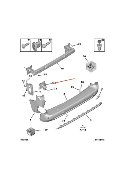 Psa Rifter/combo E 2019- Arka Tampon Sol Arka Sportu Oem No 9816808580