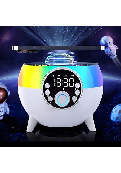 Se-2407 Siyah Rgb Işıklı Çalar Saatli Bluetooth Hoparlörlü Şarj Standı
