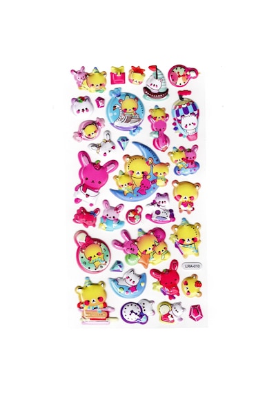 Sticker Kabartmalı Stiker Defter, Planlayıcı Etiket Limlra-010 -17x9cm- Ayıcık Ve Tavşan