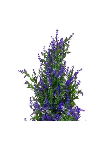 Yapay Çiçek Siyah Saksıda Mor Lavanta Ağacı 55cm