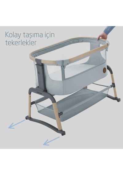 Iora Air Sallanabilen Ahşap Görünümlü Anne Yanı Beşik Beyond Grey Genel
