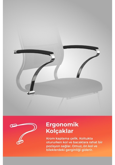 Ergolife Sit Air Ergonomik Bekleme Koltuğu Krom Ayaklı, Bel Destekli, Fileli, Toplantı Sandalyesi -572.5f.1.6a4 Çok Renkli Ergolife Sit Air Ergonomik Bekleme Koltuğu Krom Ayaklı, Bel Destekli, Fileli, Toplantı Sandalyesi -572.5f.1.6a4 Çok Renkli