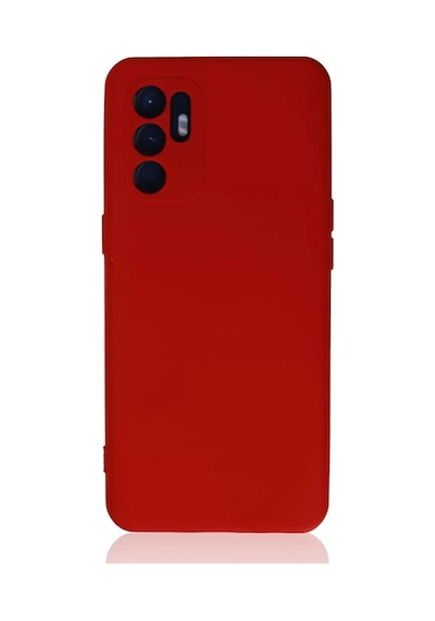 Newface Oppo Reno 6 Kılıf Nano İçi Kadife Silikon - Kırmızı
