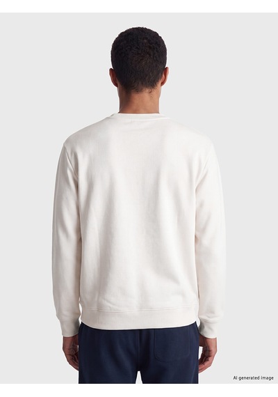 Lcw Vision Gri Bisiklet Yaka Baskılı Erkek Kalın Sweatshirt