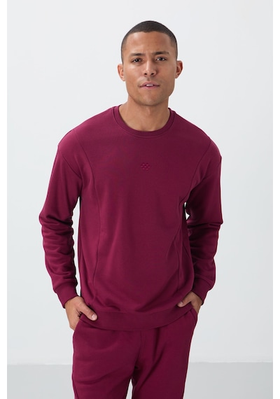 Tommy Life Erguvan Kompakt Pamuklu Kalın Pürüzsüz Dokulu O Yaka Comfort Fit Erkek Eşofman Takım -85263 Mor