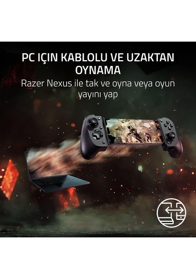Kishi V3 - İphone Ve Android Akıllı Telefonlar İçin Tam Boyutlu Mobil Kontrol Cihazı - Usb-c Tak Ve Çalıştır - Kayma Önleyici Analog Çubuklar - 12 Düğme - Sensa Hd Haptics - Siyah Kishi V3 - İphone Ve Android Akıllı Telefonlar İçin Tam Boyutlu Mobil Kontrol Cihazı - Usb-c Tak Ve Çalıştır - Kayma Önleyici Analog Çubuklar - 12 Düğme - Sensa Hd Haptics - Siyah