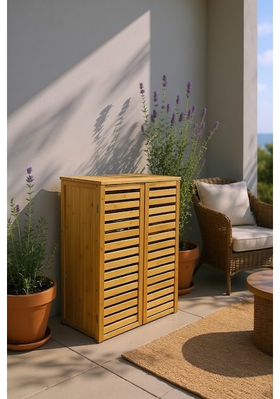 Bambu Kapaklı Banyo Balkon Bahçe Mutfak Salon Dolabı Havlu Dolabı Düzenleyici Dolap Bambu