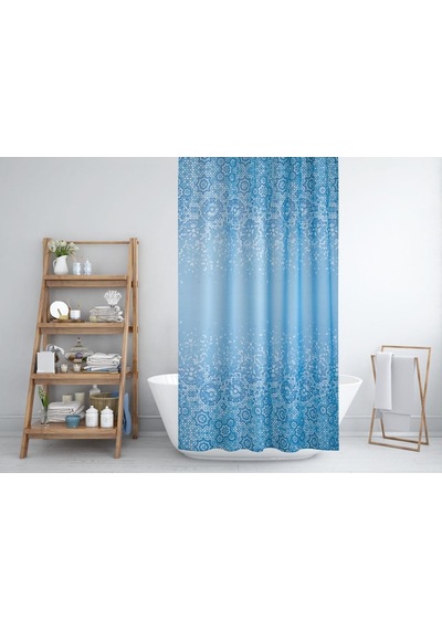 Zethome Jackline Banyo Duş Perdesi 6303 Tek Kanat 1X120X200 Mavi