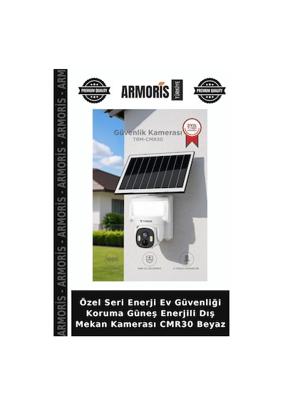 Özel Seri Enerji Ev Güvenliği Koruma Güneş Enerjili Dış Mekan Kamerası Cmr30 Beyaz