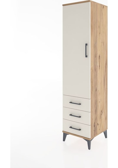 Hyperion Dolap Tek Raflı 3 Çekmeceli Tek Askılı 44x44x182 Çam-aytaşı Atlas Çam