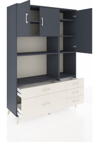 Hyperion Dolap 8 Raflı 5 Çekmeceli 3 Kapaklı 132x44x195 Antrasit-antrasit/aytaşı Antrasıt/aytası Hyperion Dolap 8 Raflı 5 Çekmeceli 3 Kapaklı 132x44x195 Antrasit-antrasit/aytaşı Antrasıt/aytası