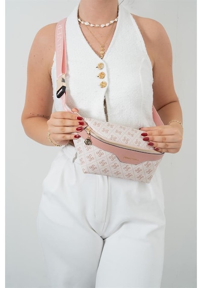 Silver Polo Sp1192 Kadın Bel Çantası Monogram Pembe-somon