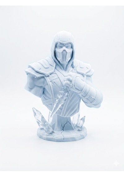3d Baskı Sub-zero Büstü - Mortal Kombat Figürü Biblo - Boyanabilir Ham Beyaz