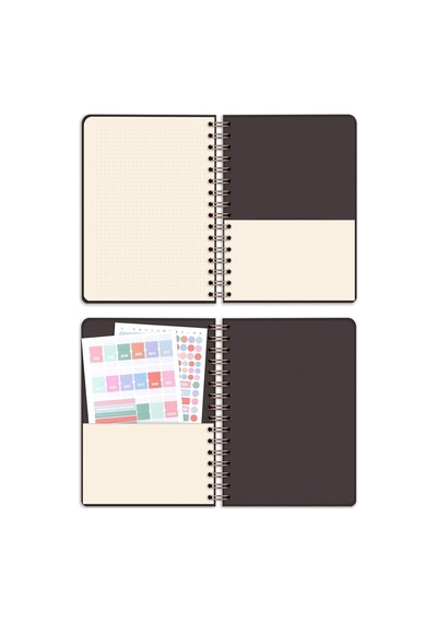 Bullet Journal Edition A5 15x21 Cm Spiralli Noktalı Tarihsiz Not Defteri Kelebek Genel