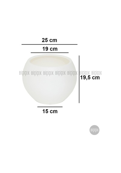 Biçiçek Küre Saksı 25 Cm Beyaz