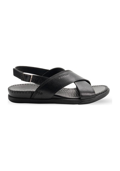 Forelli Fujı-g Kadın Comfort Deri Sandalet Siyah