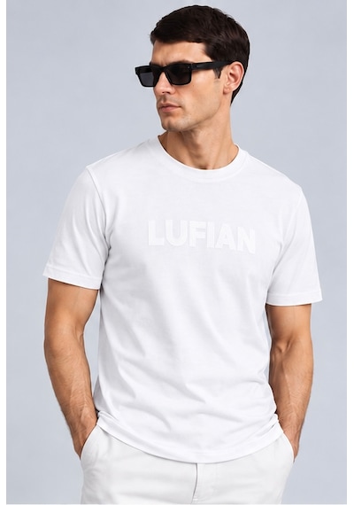 Lufian Lufıan Erkek T-shırt Açık Beyaz